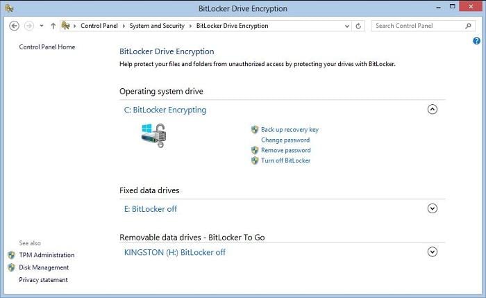 encrypted drive key