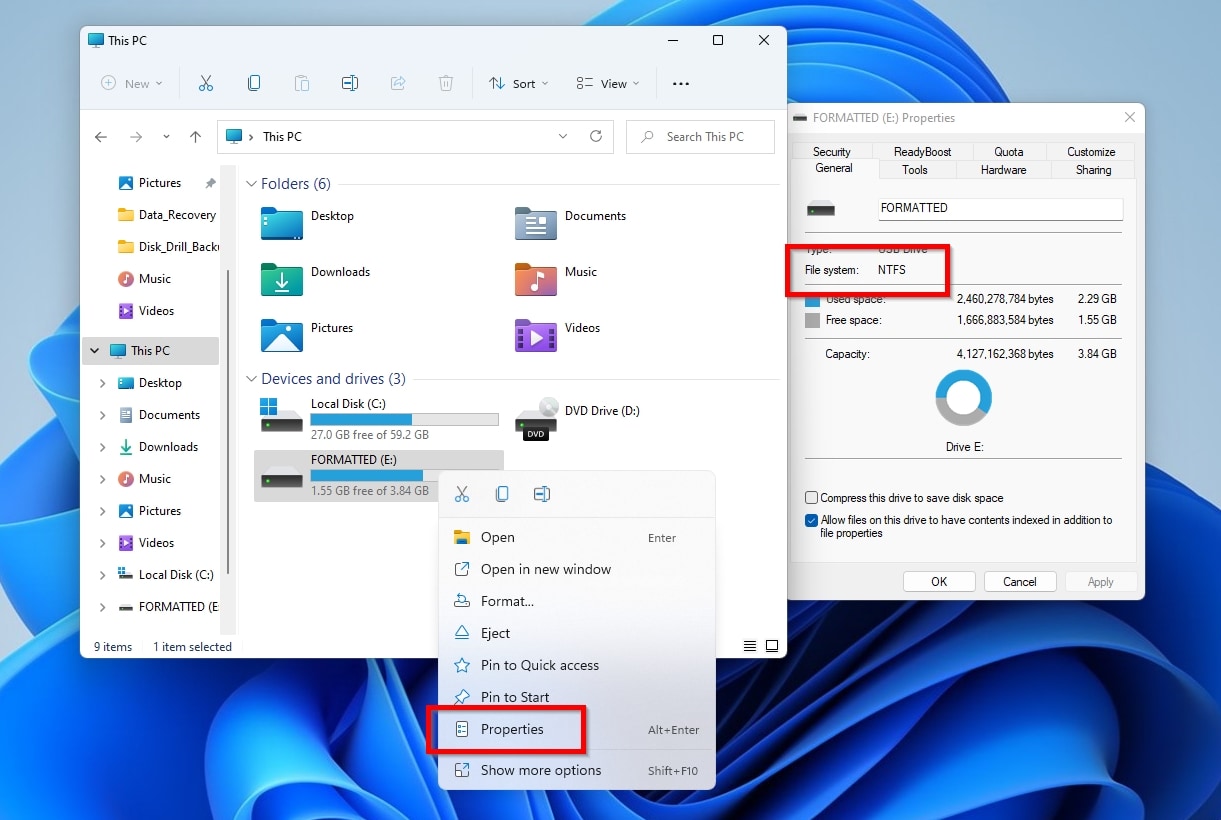 usb drive file system comparison